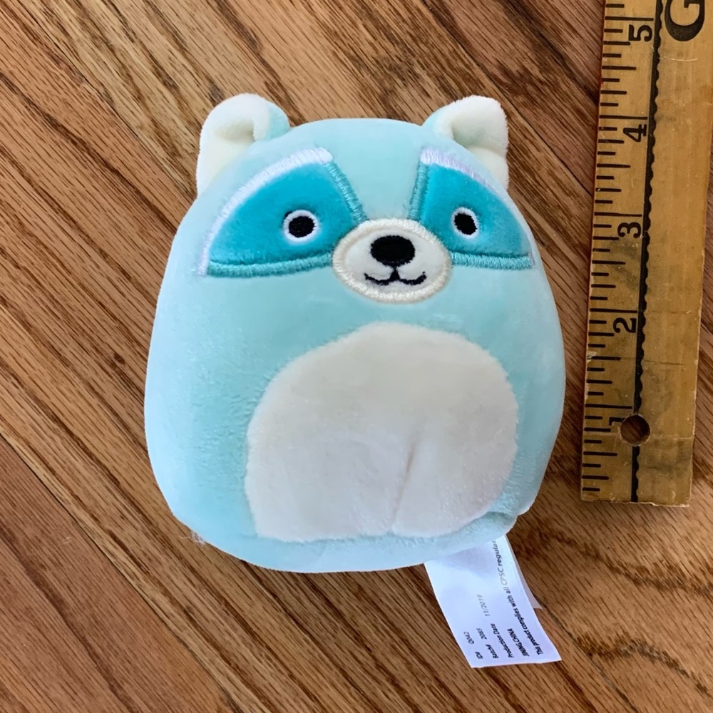 Squishmallows Aqua Raccoon 4” Blue Teal Stuffed Plush Toy Animal 11/2019
